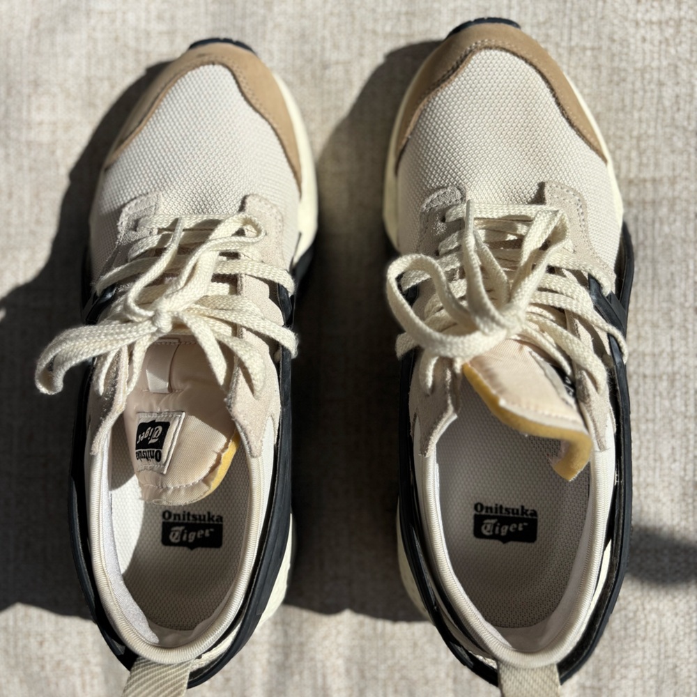 Onitsuka Tiger by Asics Cream and Black Athletic Shoes - Picture 4 of 6